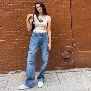 Reformation Mckenna Baggy Cargo Jeans - Size 27